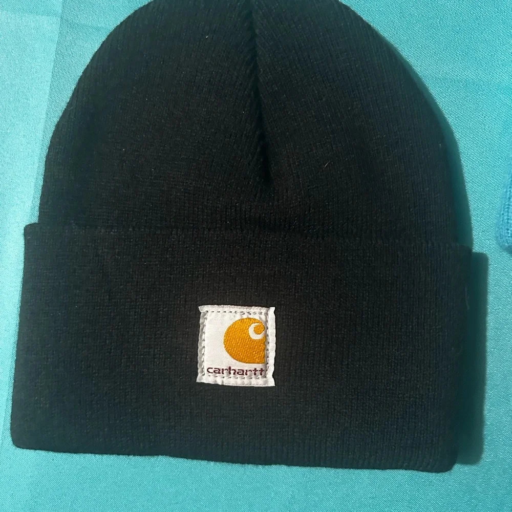 Carhartt Black and Teal Beanie Set new no tags never worn - Picture 3 of 4